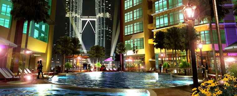 swimming pool fit for a luxury serviced apartment